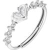 Famous star heart matching silver ring