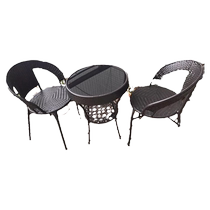 Dongwo Fuchuang balcony small table and chairs outdoor courtyard coffee table combination leisure outdoor terrace rattan rattan chair three-piece set