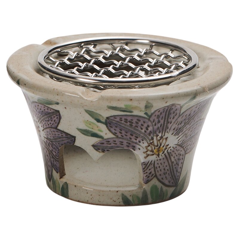 Fireside tea making accessories teapot cup base heating stove Jingdezhen hand-painted flower candle tea warmer stove