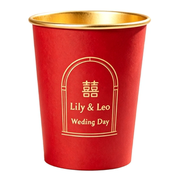 Wedding disposable gold foil paper cup customized logo tea cup
