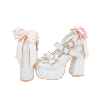 High-heeled mary jane shoes flower island tea High-heeled mary jane shoes flower island tea