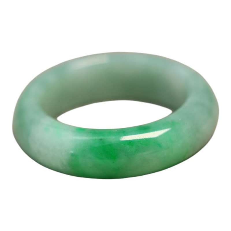 #N411 Piaoyang Green Burmese Natural Grade A Jade Ring No. 16 Women’s Ring Ring
