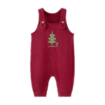 babylove baby overalls autumn and winter warm knitted pants sheep wool baby one-piece trousers floating green and flowing red