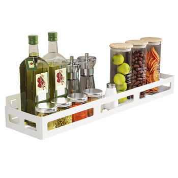 Kitchen wall-mounted wall storage rack simple storage rack spice rack bathroom toilet storage artifact without punching