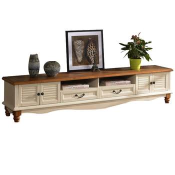 Solid wood multi storage space tv cabinet mediterranean furniture