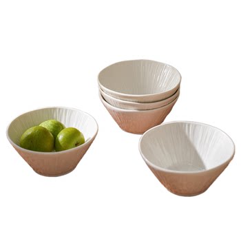 Sheli household high temperature white porcelain rice bowl tableware