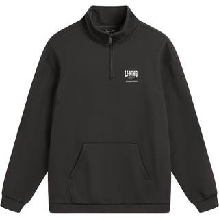 李宁加绒半拉链卫衣男女冬季新款情侣保暖上衣美式加厚宽松运动服