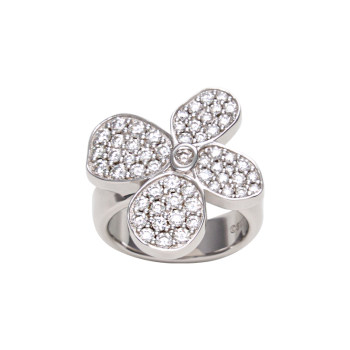 Serafleur huami series lilac flower inlaid moissanite ring new year gift