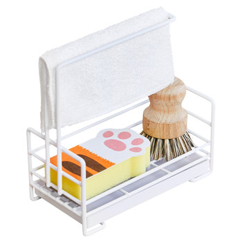 Sink dishwashing sponge drain rack multi-function rag rack