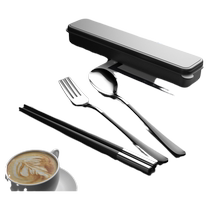 Chopsticks and spoon set portable student school special food single set for one person three-piece high-value tableware set