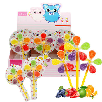 Colorful Windmill Candy, Vitamin C Gummy Candy, Lollipop Candy, Fruit Juice Gummy Qq Candy, Snacks for Children and Students, Individually Packaged Candy