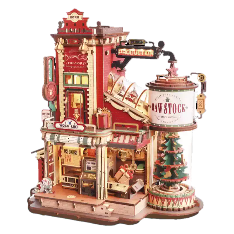 Robotime若态巧克力工厂3D木质拼图手工DIY立体模型适用14岁以上
