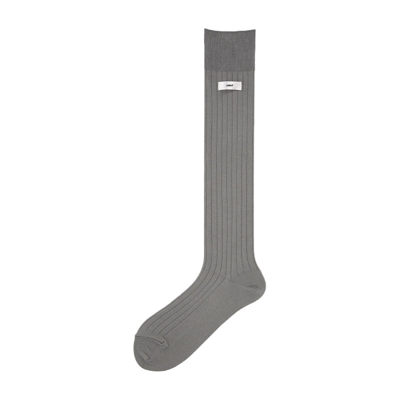 Tabio letter cloth label calf socks for women, fashionable and versatile stockings with boots, stockings, solid color high socks for women
