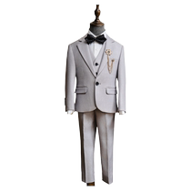 imo boys suit gray suit piano performance suit flower girl dress middle and older boy British catwalk host suit