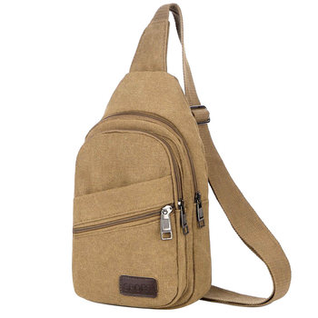 Crossbody bag men's large capacity multifunctional canvas chest bag men's backpack leisure sports travel chest bag single shoulder