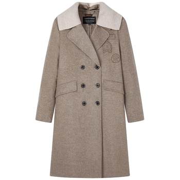 Teenieweenie bear outlet winter suit collar woolen coat woolen coat medium length grey women
