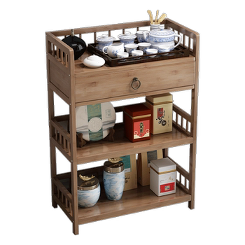 Tea shelf storage rack solid wood tea storage cabinet
