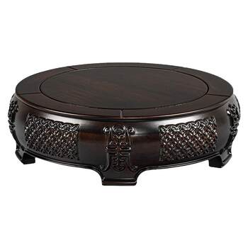 Ebony carved antique vase base solid wood bracket