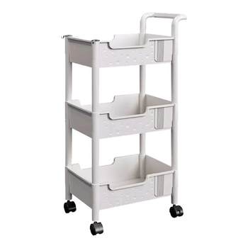Cart storage rack kitchen floor bedroom multi-layer baby supplies mobile school bag rack snack storage rack