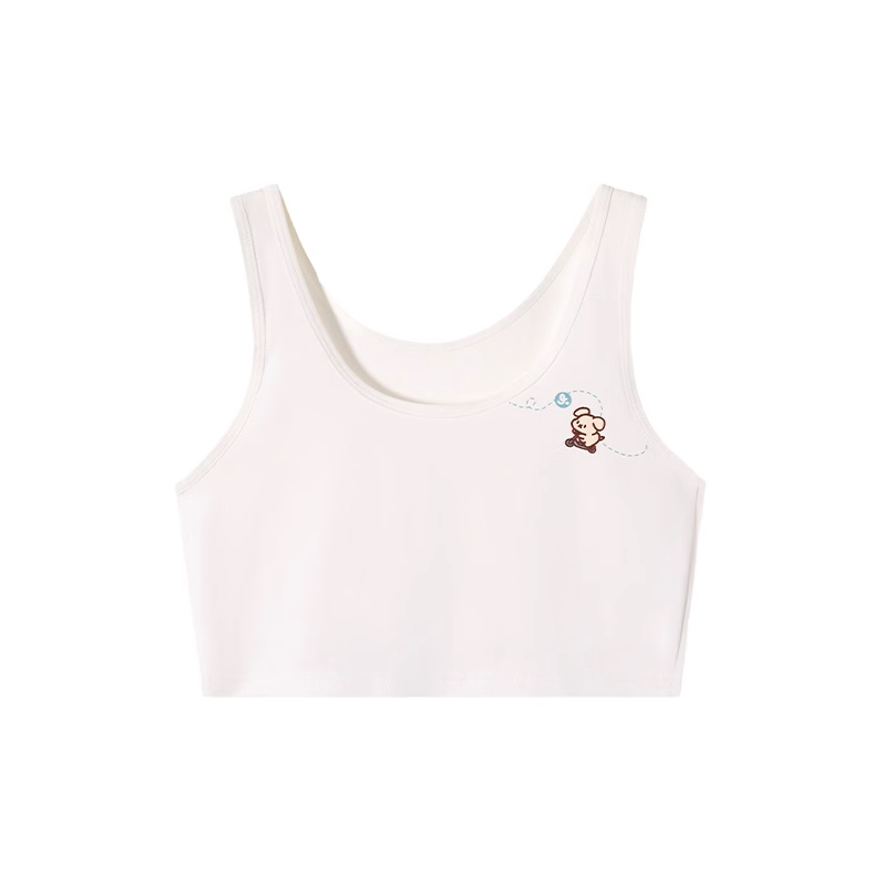 Anti-bump stretch breathable girls vest with thin mesh