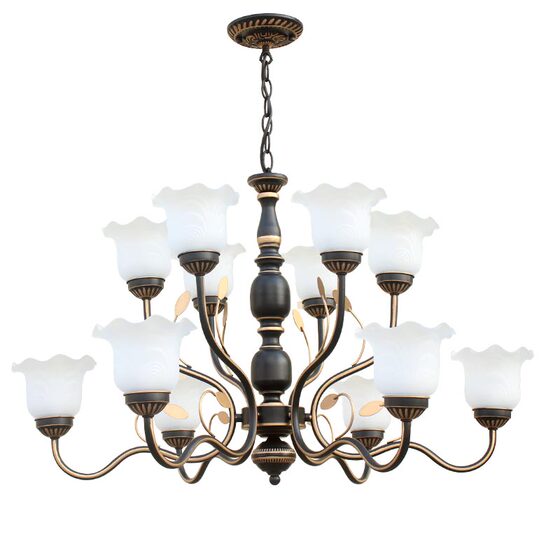 Simple modern European style double-layer hall glass chandelier