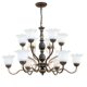 Simple modern European style double-layer hall glass chandelier