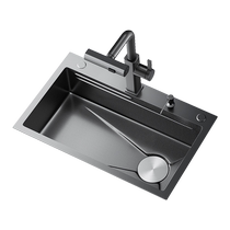 Langwhale washbasin kitchen sink 304 stainless steel pool household integrated large single-slot undercounter basin nano