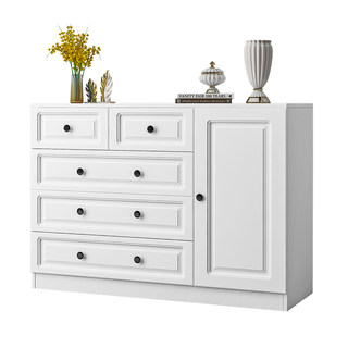 Solid wood chest of drawers simple modern locker bedroom drawer storage cabinet with door six or five chest of drawers utility cabinet