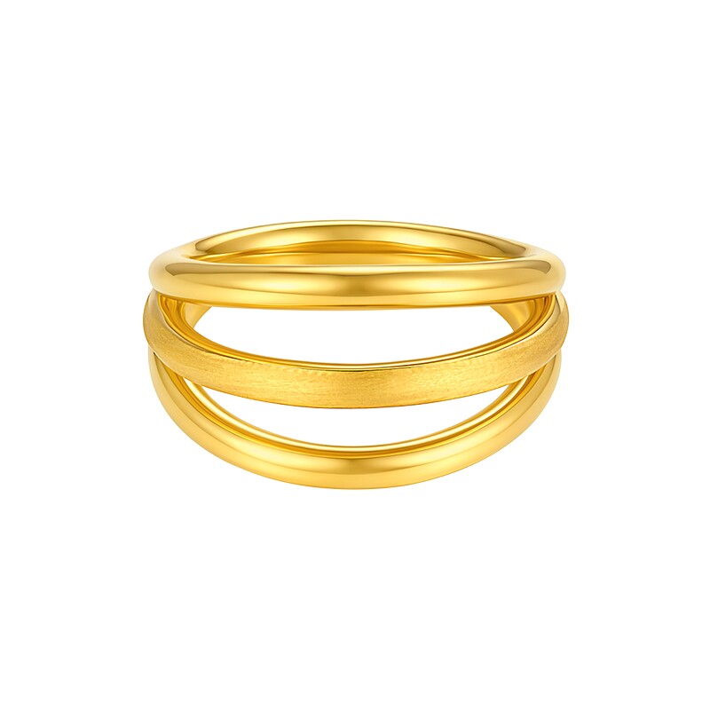 TSL Xie Ruilin gold ring 5D hard gold line shape pure gold ring price gold female XR373