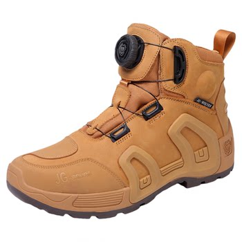 First-layer cowhide genuine leather motorcycle riding shoes for men and women, autumn and winter waterproof thick-soled commuter high-top rally motorcycle boots