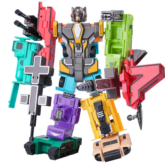 Children's genuine digital transformation robot toy combination