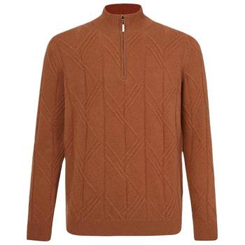 Pipi dog half-zip thickened men's cashmere sweater