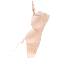 Catman half-cup bra for women to push up small breasts to make them look bigger seamless and beautiful back no steel ring non-slip breast-retracting strapless bra