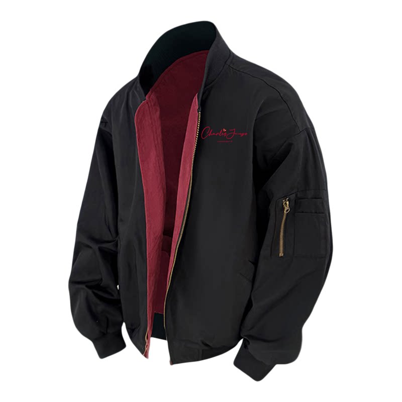 Charles heart American lettering reversible jacket