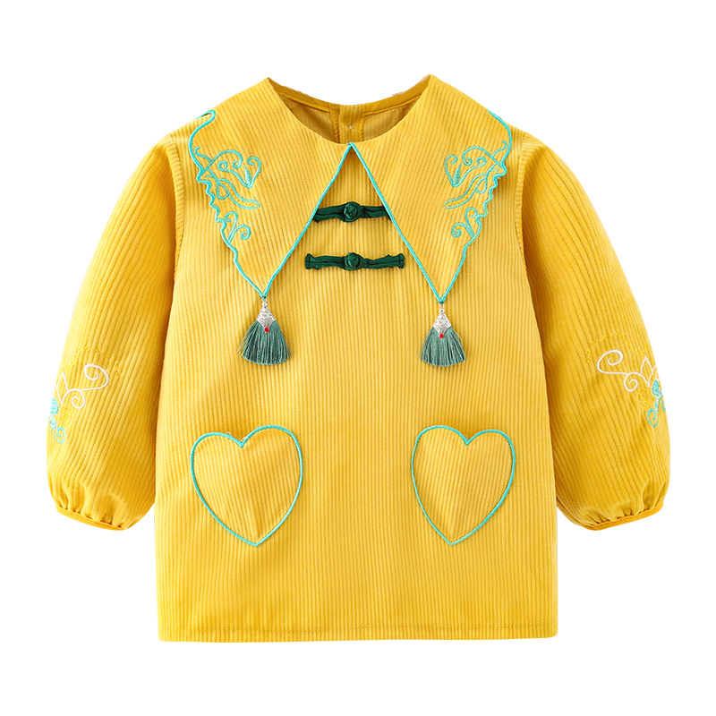 Autumn and winter girls' baby protective clothing eating coveralls