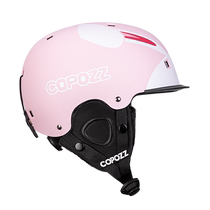 COPOZZ Childrens ski helmet snowlens suit integrated male and female child safety protective veneer warm snow helmet equipped