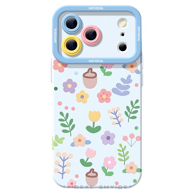 Chestnut floral suitable for Apple 17promax mobile phone case iphone17 new 2025 high-end 16pro case 11 Internet celebrity hot model ip15 super good-looking lens 13 all-inclusive 12 silicone