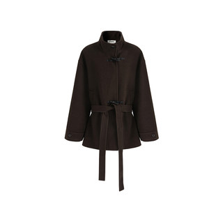Van luo retro horn buckle placket woolen jacket