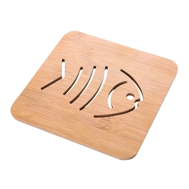 Desktop dining table heat insulation pad anti-scalding and high temperature resistance wood cartoon cute non-slip kitchen placing plates household table pad