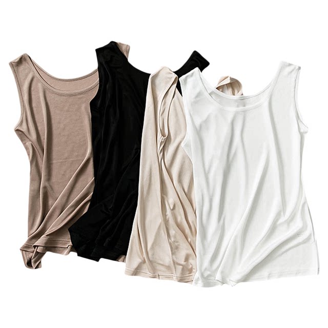 Wear silk suspender vest mulberry silk on spring and summer base Wear silk suspender vest mulberry silk on spring and summer base