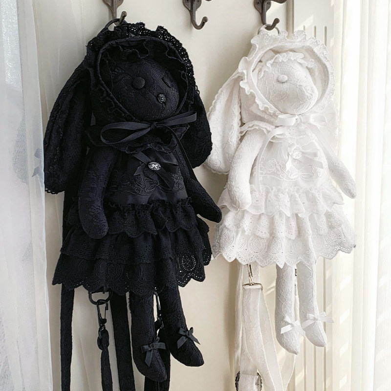 【Puji Original Design Sheep, Kitten, Bear Plush Bag with Detachable Rabbit Hat and Clothes】lo