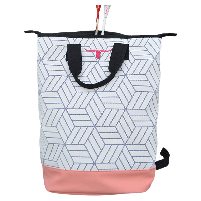 Bull head badminton bag, tennis bag, backpack, 25 outdoor sports and fitness handbags for women, durable 3D diamond bag