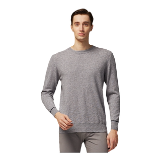 圣雪绒2019秋冬新品羊绒衫男士圆领撞色运动风休闲针织衫