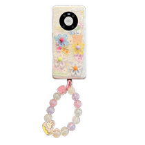 Rio Tinto applique Huawei mate40pro portable telephone shell in solid colour flowers kittens mate50pro dreamy shells mate30pro beads chain mat