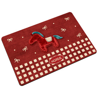 新年红色浴室地垫软硅藻泥吸水防滑垫马年卫生间厕所门口耐脏脚垫