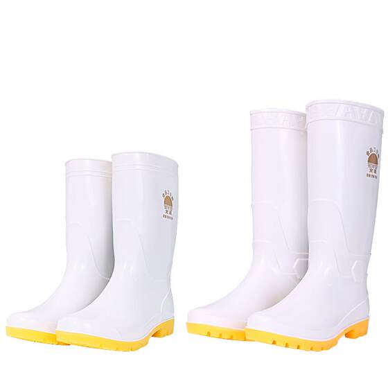 White Rain Sheng Ballet Food Factory Special Sanitary Boots Kitchen Shoes and Rain Boots Men's Middle Canteen Shoes Low Capital Anti -slip oil water shoes