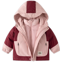 Girls Jacket Autumn and Winter 2024 New Boys Three-in-One Removable Baby Padded Spring and Autumn Childrens Jacket