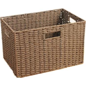 Woven storage box rattan basket debris box