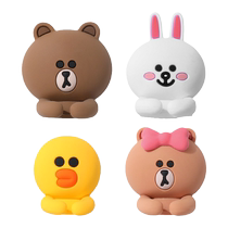 LINE FRIENDS Desktop Cable Manager Data Cable Storage Fixer Cute Brown Bear Cartoon No Punch-Free and Traceless Mobile Phone Charging Cable Fixing Clip