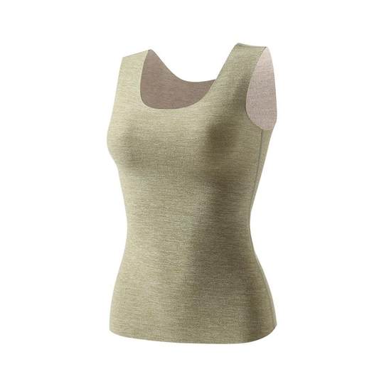 猫人保暖背心女士2025新款无痕德绒加厚羊绒蚕丝吊带打底内衣秋冬